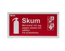 Brandskylt Brandsläckare Skum 10 x 20 cm Nexa
